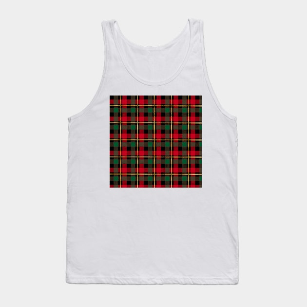 Pride Of Scotland Tartan Green Red And Gold Tank Top by teezeedy